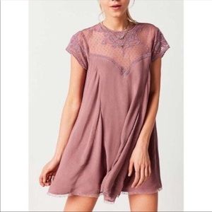 XS Kimchi Blue Lily Embroidered Trapeze Dress